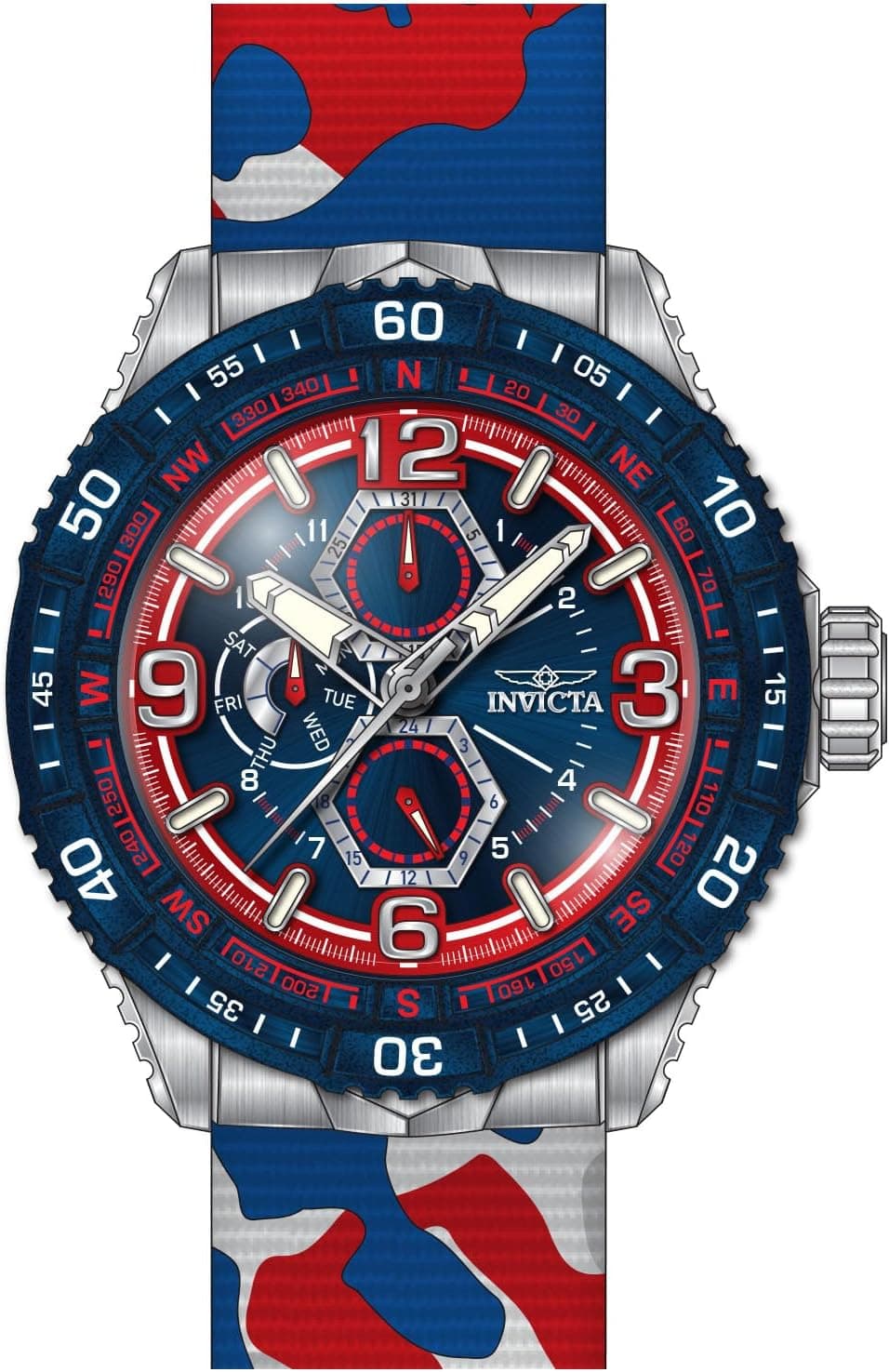 Invicta Coalition Forces 49mm, Multicolor Dial Multicolor Nylon