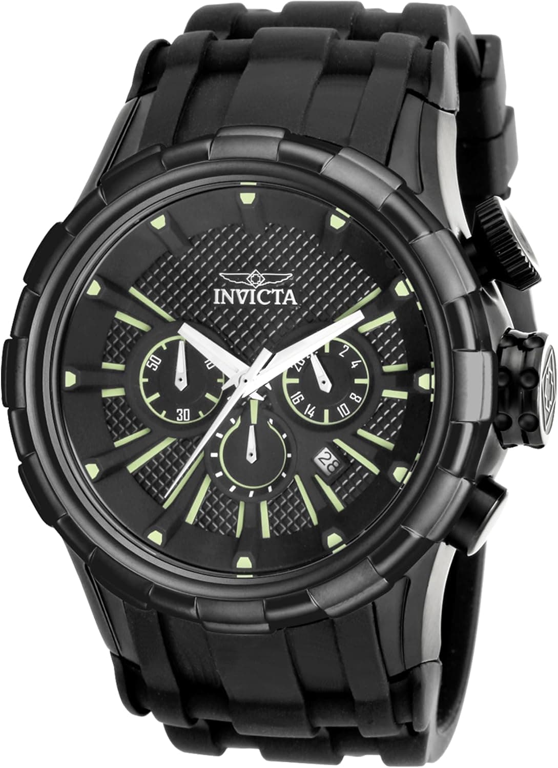 Invicta I-Force 16974, 52 mm, schwarzes Zifferblatt, schwarzes Silikonarmband