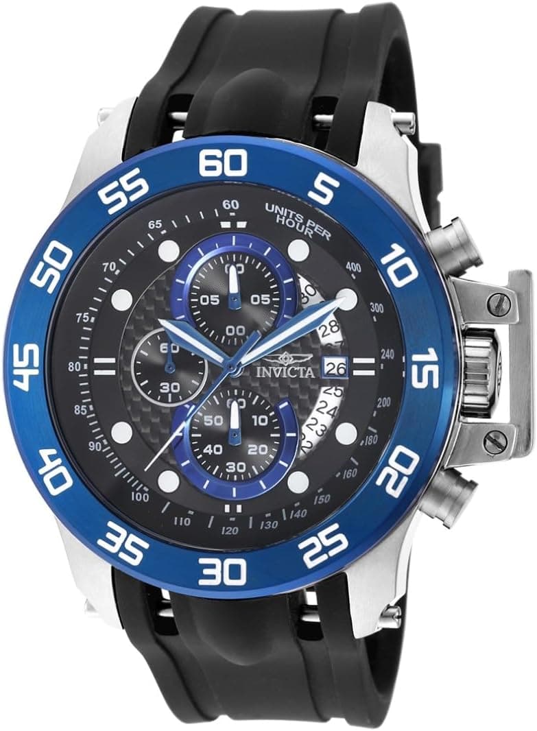 Invicta I-Force 19252, 51 mm, schwarzes Zifferblatt, schwarzes Kunststoffarmband