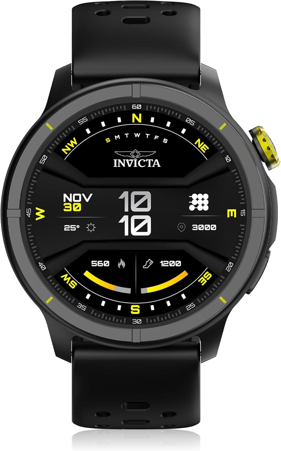 Invicta ITECH-005, Siyah Kadran, Siyah Silikon Kayış