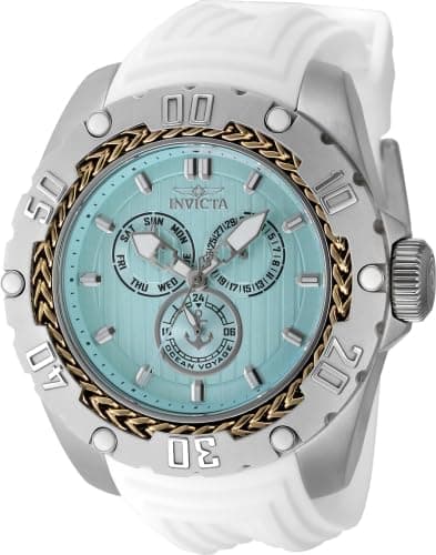 Invicta OCEAN VOYAGE 52mm, Turquoise Dial White Silicone