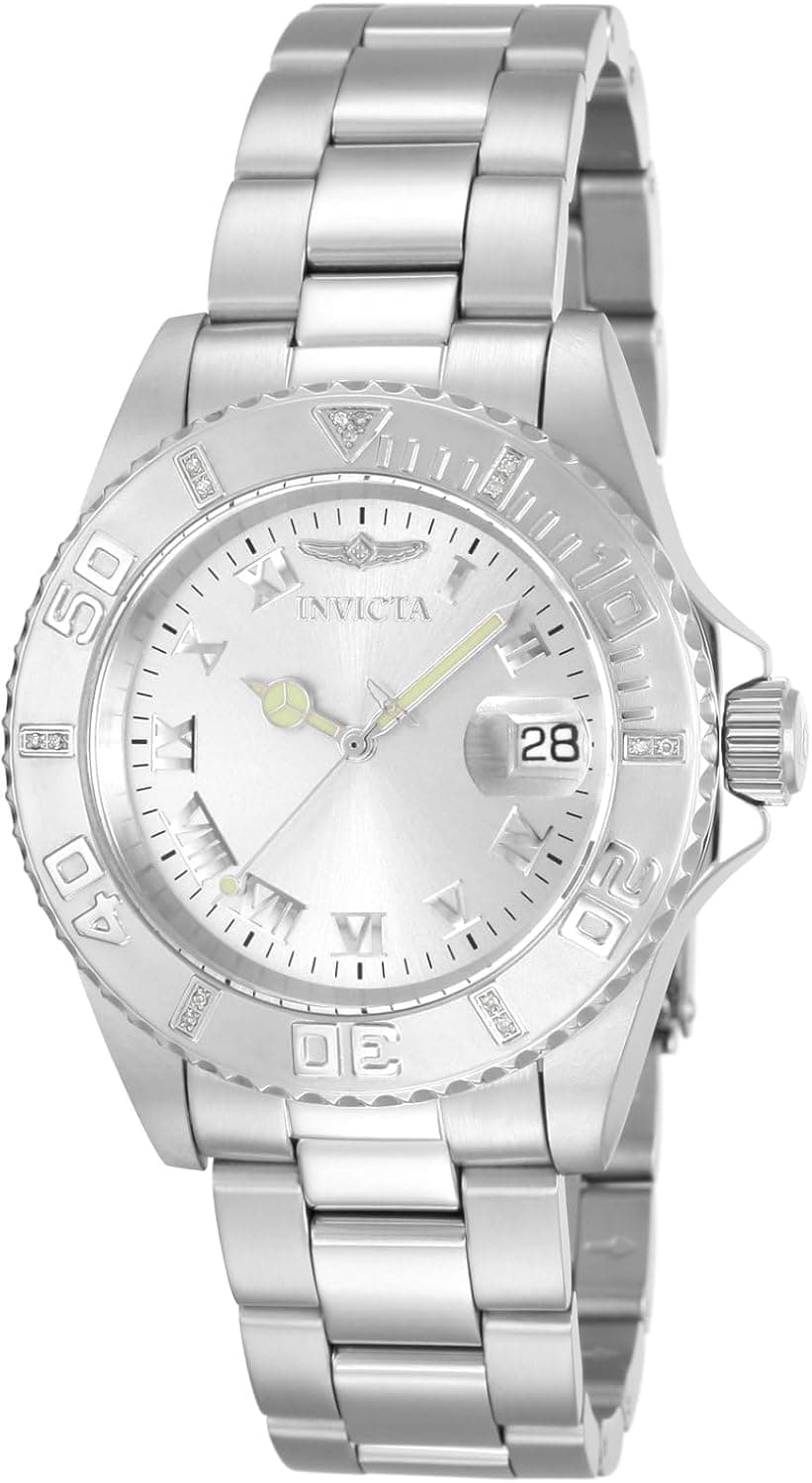 Invicta Pro Diver 12819, 40 mm, silbernes Zifferblatt, silbernes Edelstahlarmband