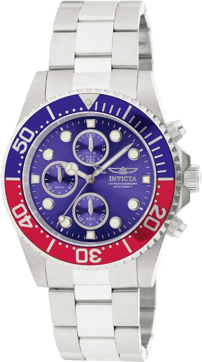 Invicta 1771 44mm, Blue Dial Silver Stainless steel