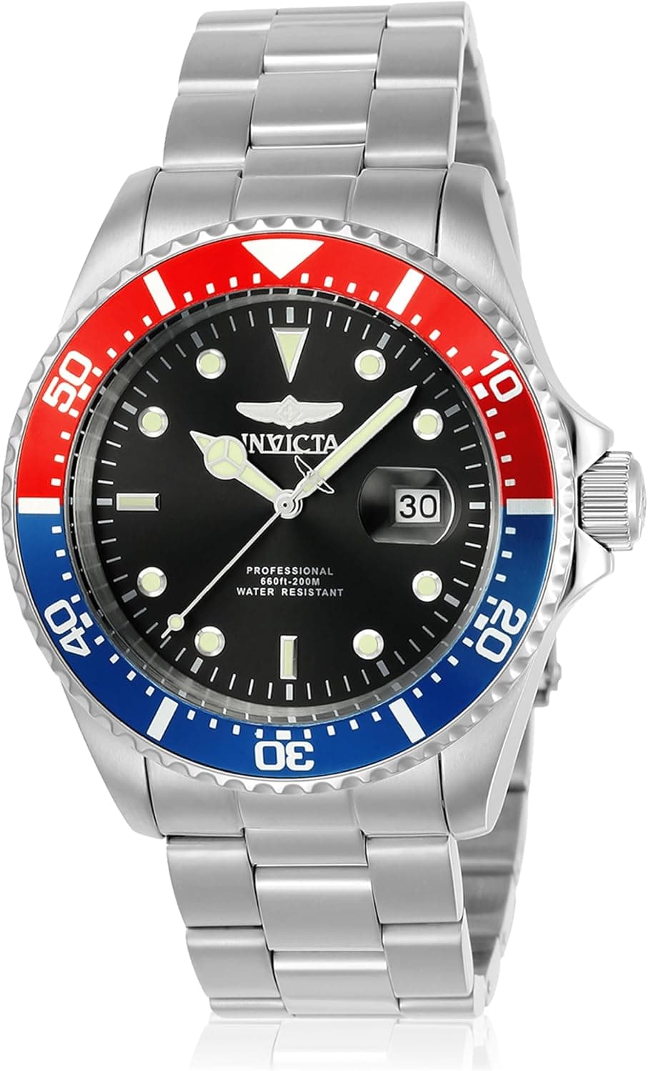 Invicta Pro Diver 23384, 43mm, Black Dial, Silver Stainless Steel Bracelet