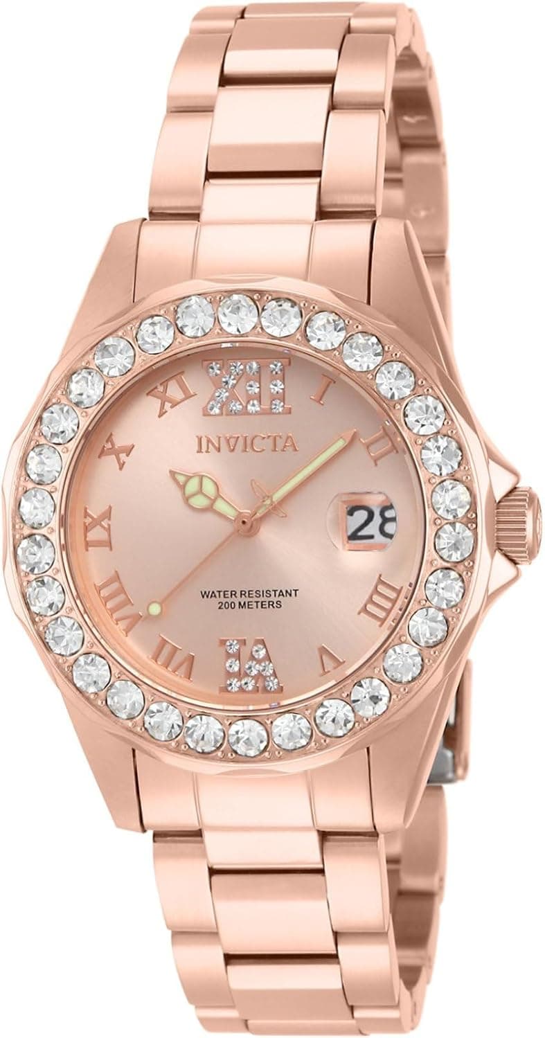 Invicta Pro Diver 15253, 38 mm, roségoldenes Zifferblatt, roségoldenes Edelstahlarmband