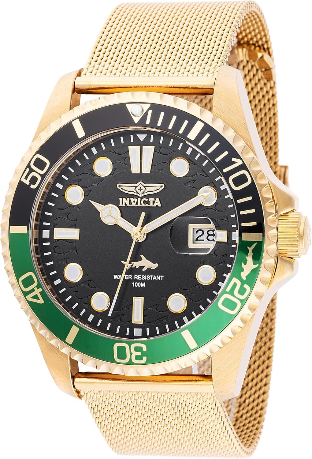 Invicta Gold Black dial PC32 43mm, Black Dial