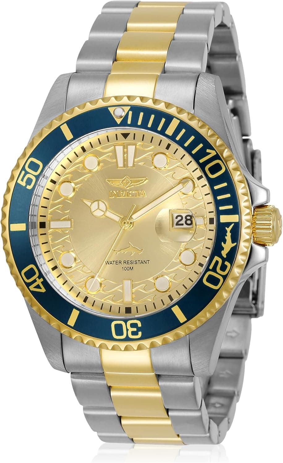 Invicta Pro Diver 43mm, Beige Dial Steel, Gold Stainless steel