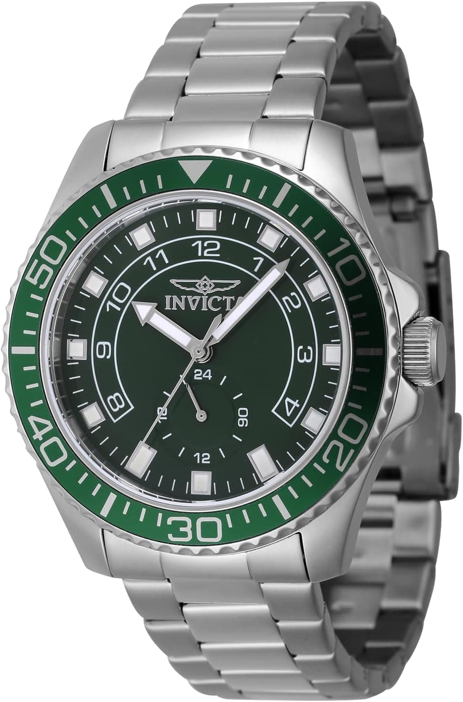 Invicta Pro Diver 44mm, Green Dial Silver Stainless steel