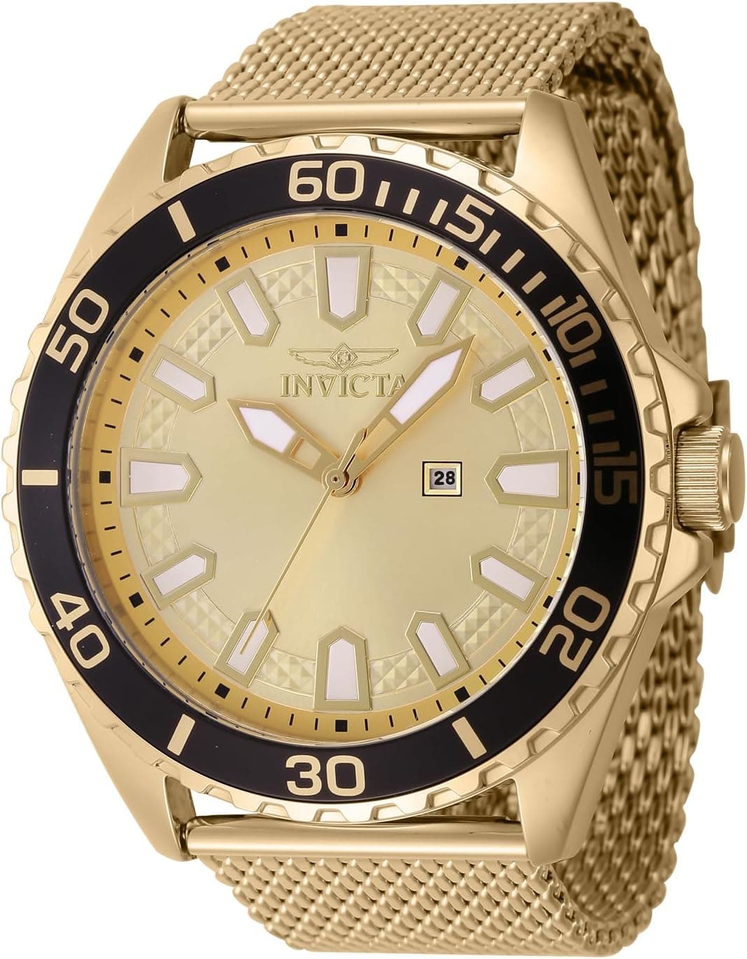 Invicta Pro Diver 46902, 46 mm, goldenes Zifferblatt, goldenes Edelstahlarmband