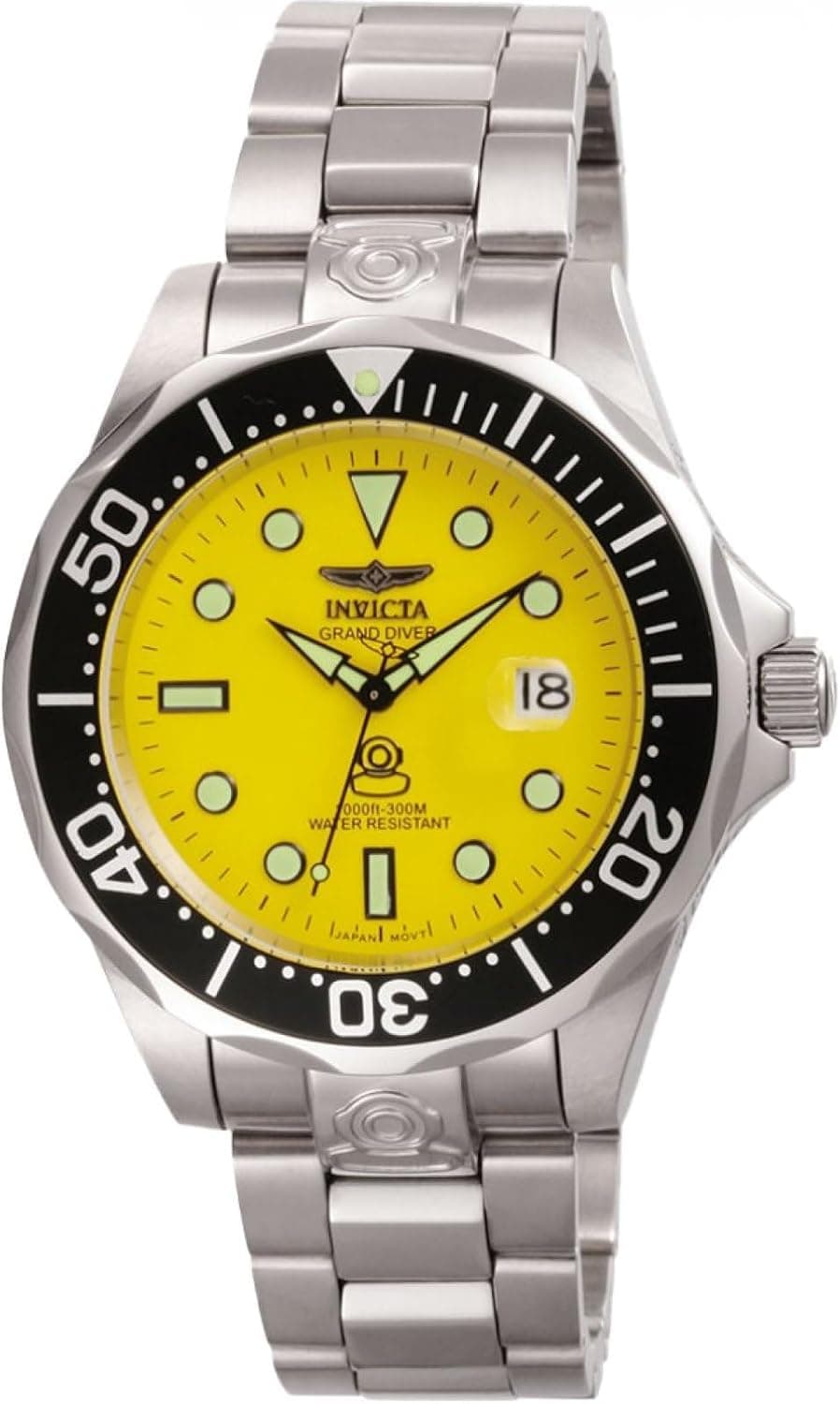 Invicta Pro Diver 3048, 47mm, Sarı Kadran, Gümüş Paslanmaz Çelik Kordon