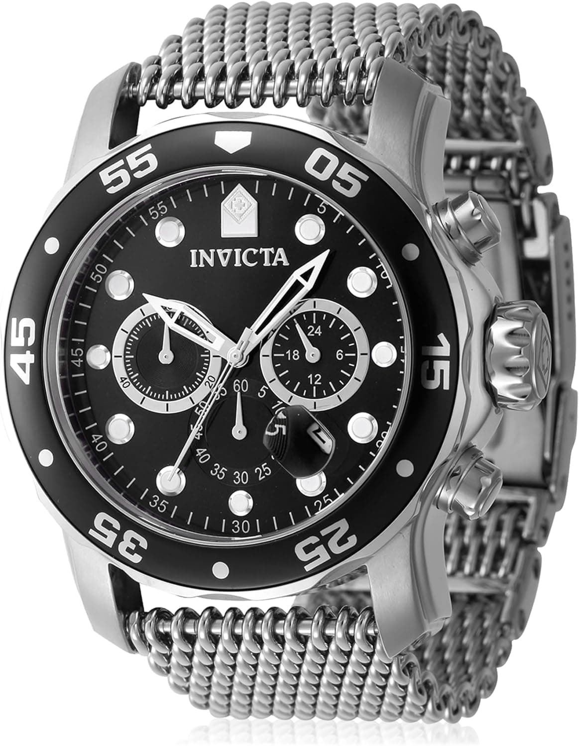 Invicta Pro Diver 48mm, Black Dial Silver Stainless steel