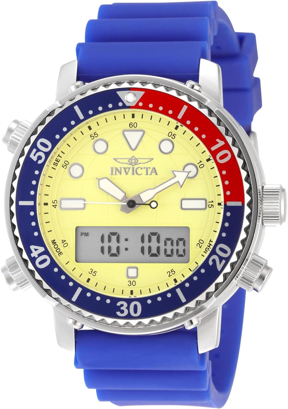 Invicta 49449 46mm, Yellow Dial Blue Silicone