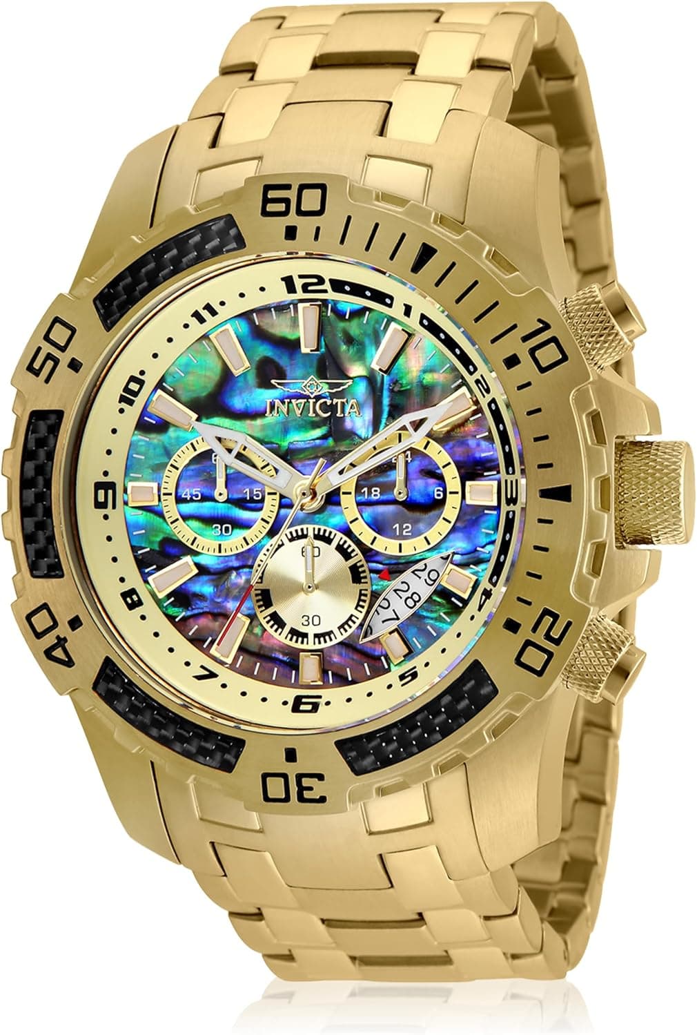 Invicta Pro Diver 51mm, Iridescent Dial Gold Stainless steel