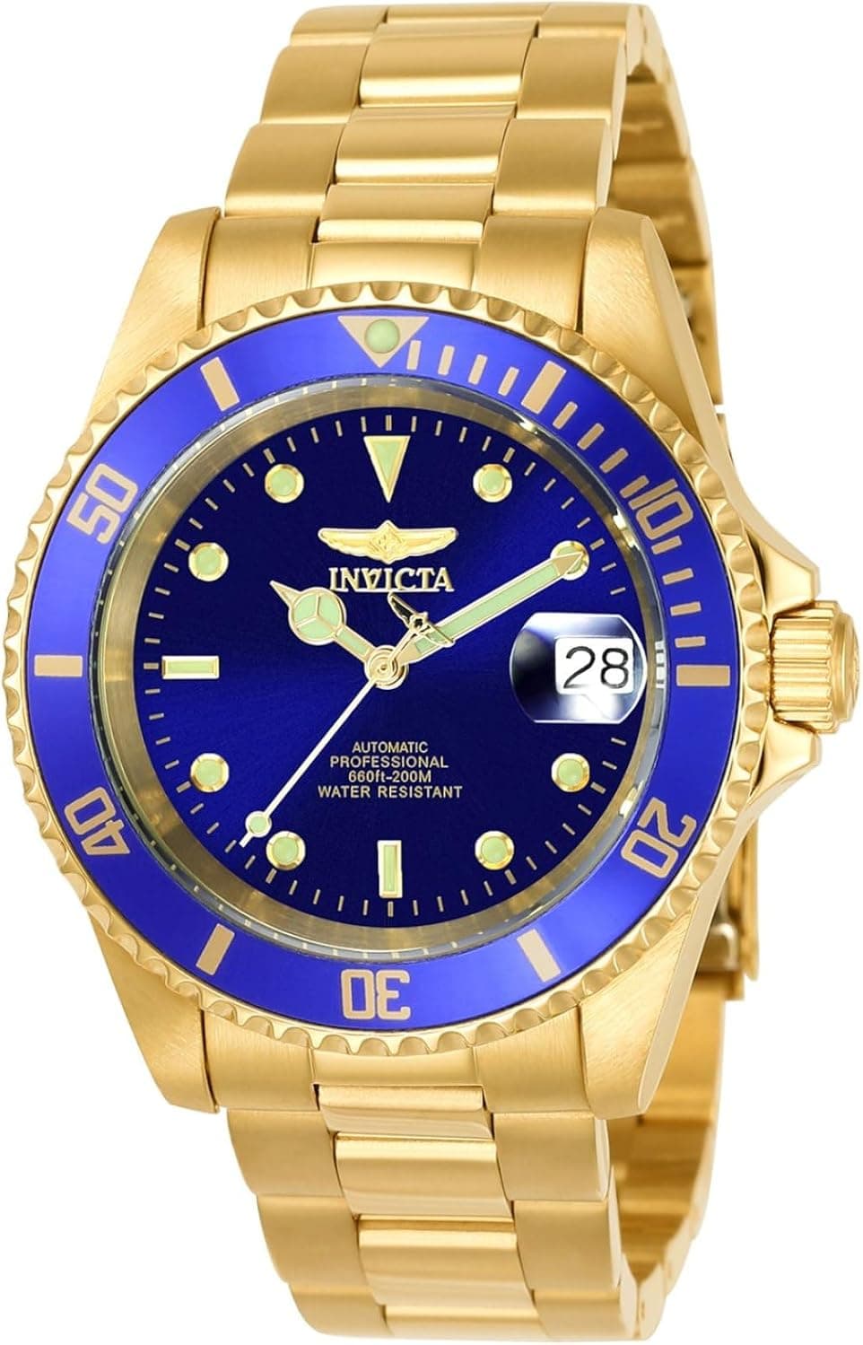 Invicta Pro Diver 8930OB, 40 mm, blaues Zifferblatt, goldenes Edelstahlarmband