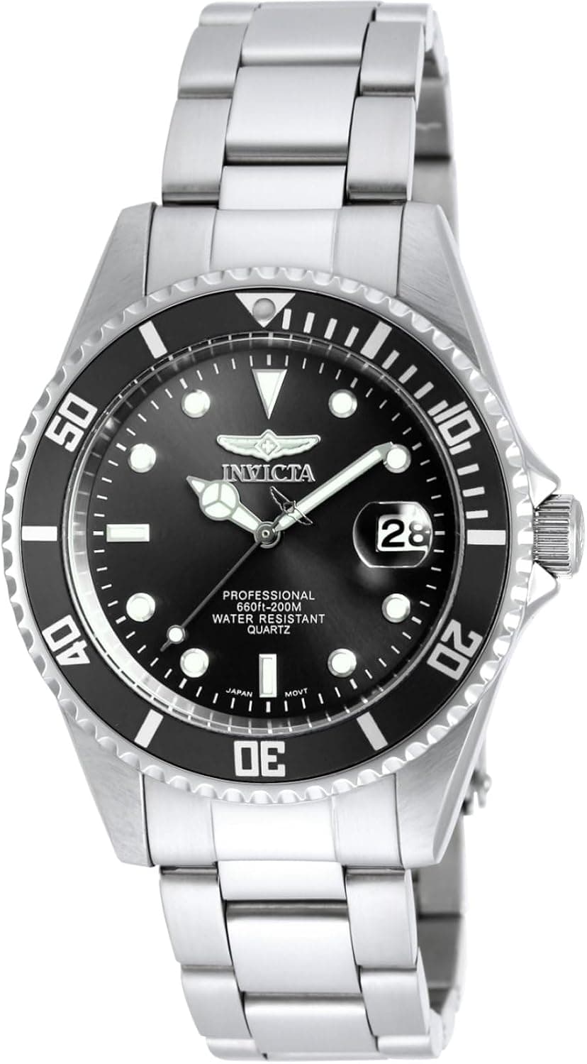 Invicta Pro Diver 8932OB, 38mm, Black Dial, Silver Stainless Steel Bracelet