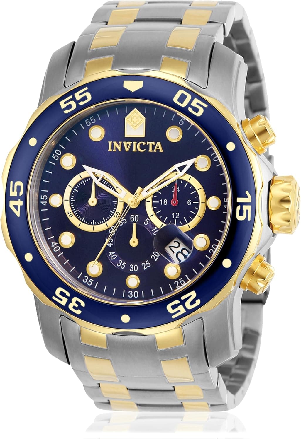 Invicta 0077 48mm, Blue Dial Silver Stainless steel
