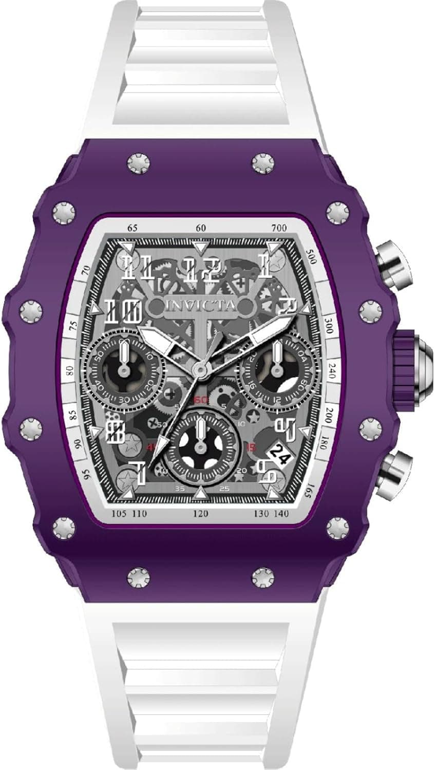 Invicta Racing IN-69612, 40 mm, weißes Zifferblatt, weißes Silikonarmband