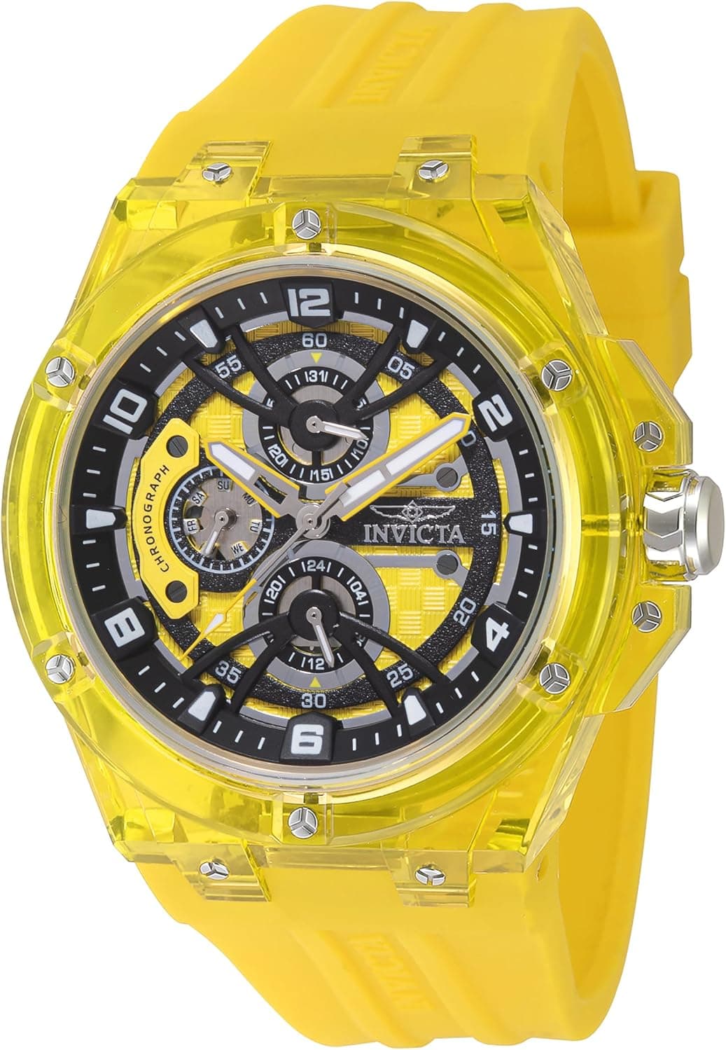 Invicta 48802 46mm, Yellow Dial Yellow Silicone