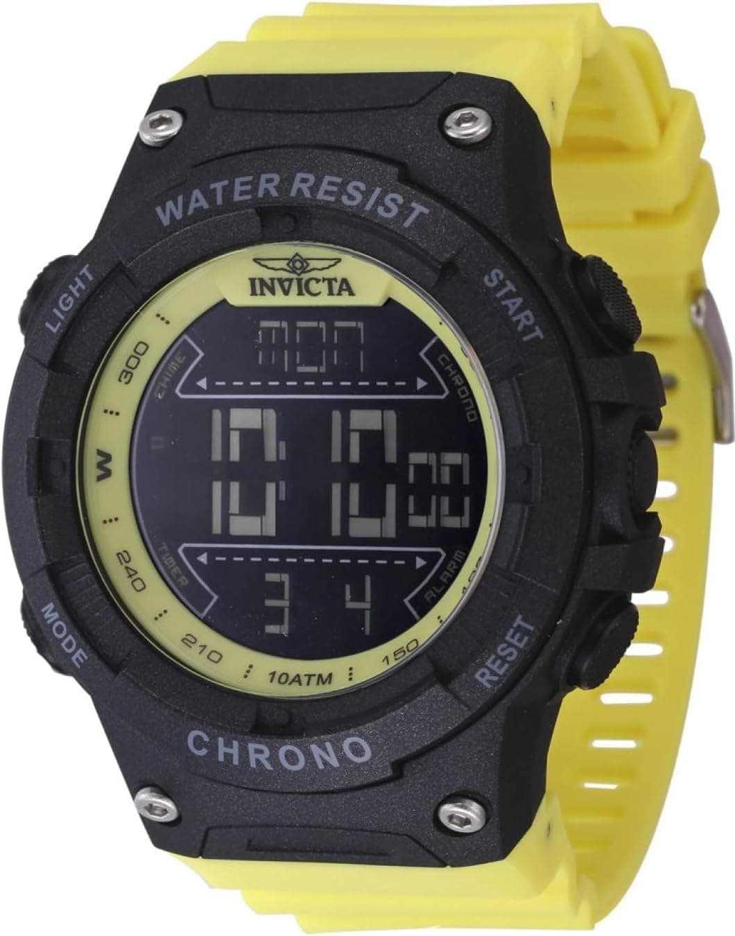 Invicta 47527 52mm, Black Dial Yellow Resin