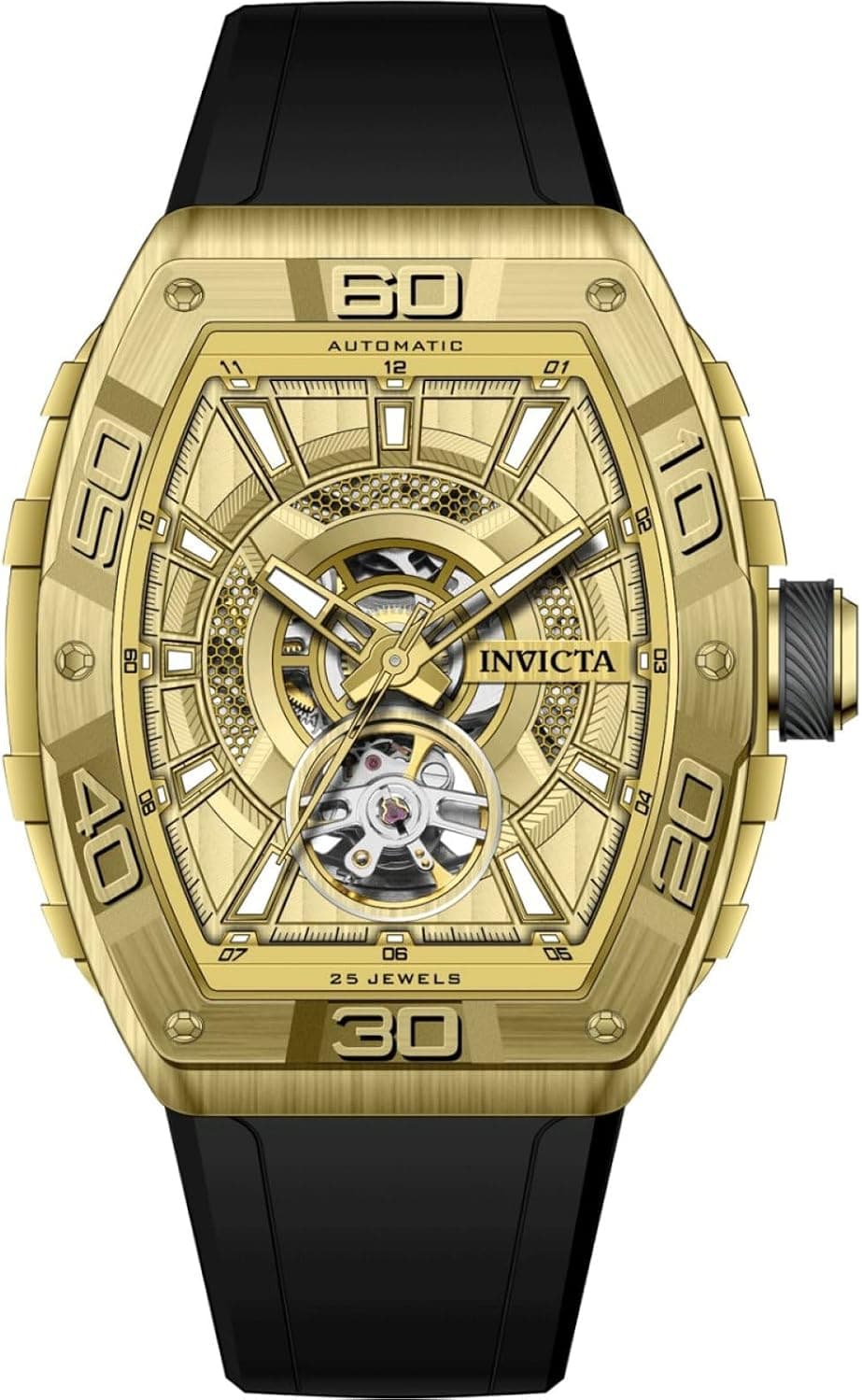 Invicta S1 Rally 40mm, Gold Dial Black Silicone