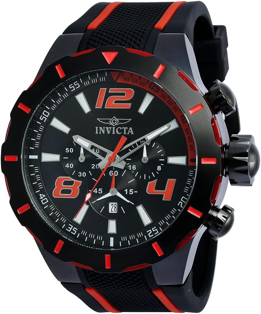 Invicta S1 Rally 20109, 53mm, Black Dial, Black Silicone Band