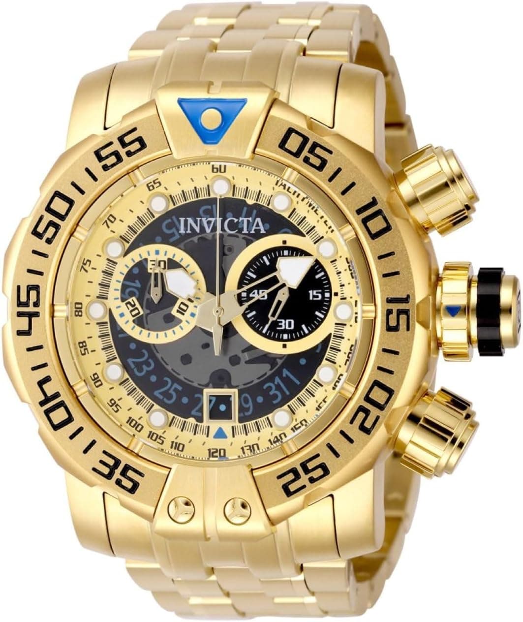 Invicta Sea Hunter 57mm, Gold Dial Gold Stainless steel