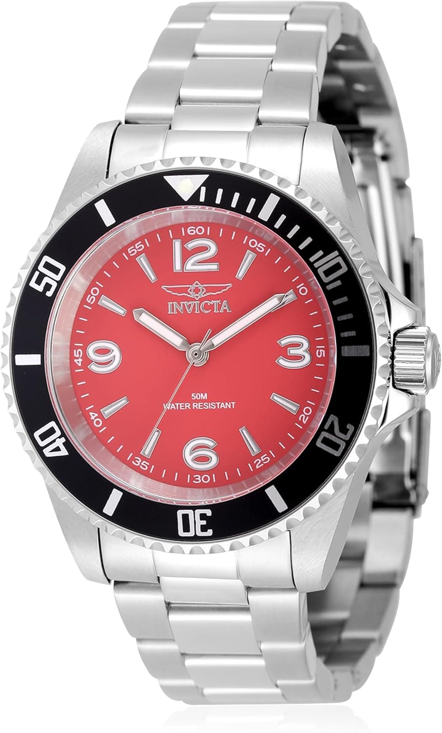 Invicta Specialty 40mm, Red Dial Silver Stainless steel
