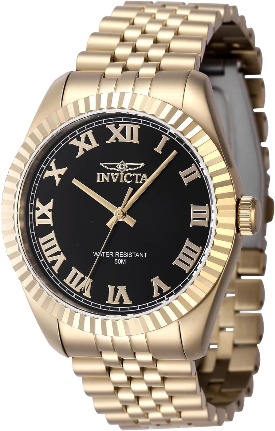Invicta Specialty 47405, 43mm, Black Dial, Gold Stainless Steel Bracelet