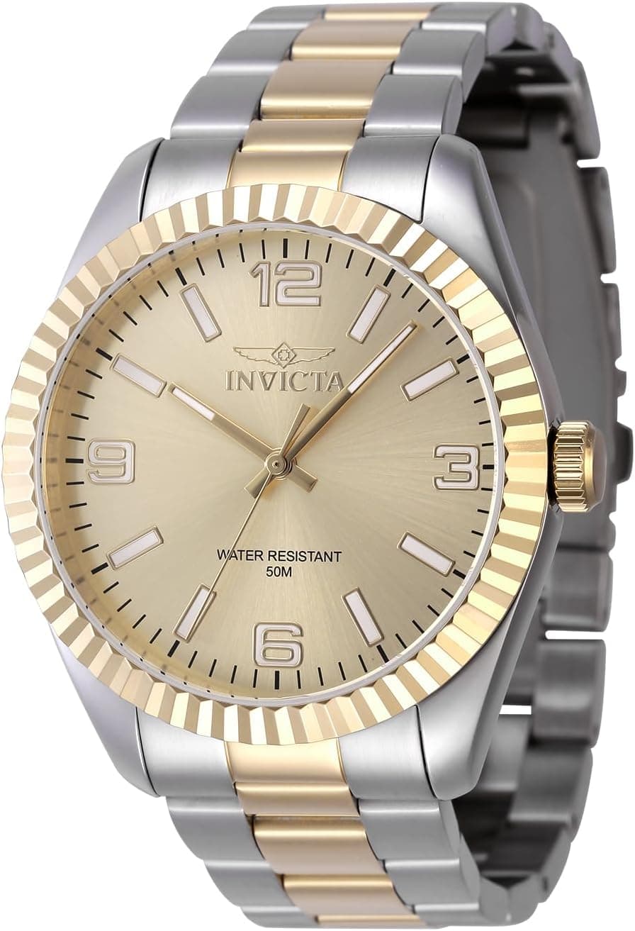 Invicta Specialty 43mm, Gold Dial Silver Stainless steel