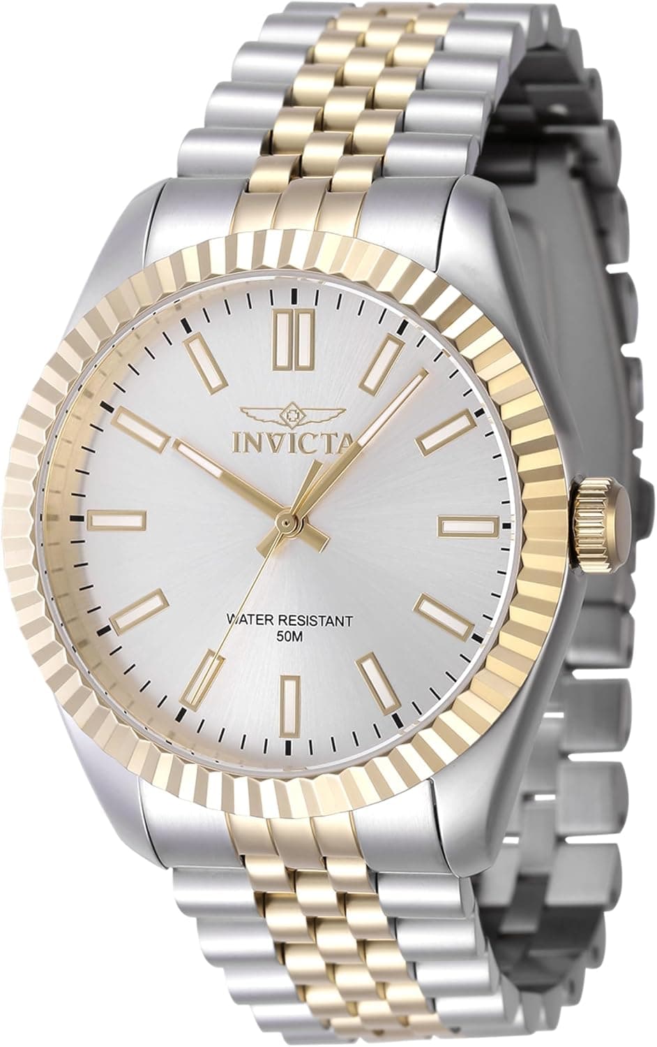 Invicta Specialty 47484, 43 mm, silbernes Zifferblatt, silber-goldenes Edelstahlarmband