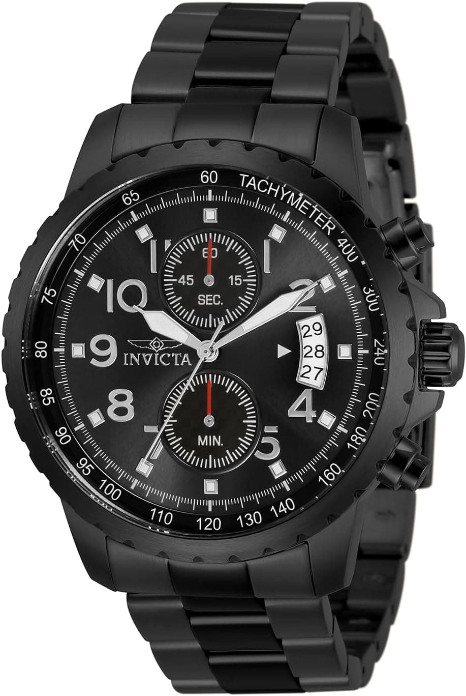 Invicta Specialty 13787, 44 mm, schwarzes Zifferblatt, schwarzes Edelstahlarmband