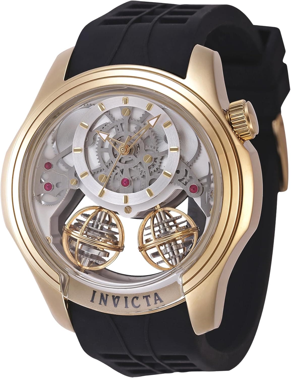 Invicta Specialty 47375, 46mm, Gümüş Kadran, Siyah Silikon Kayış