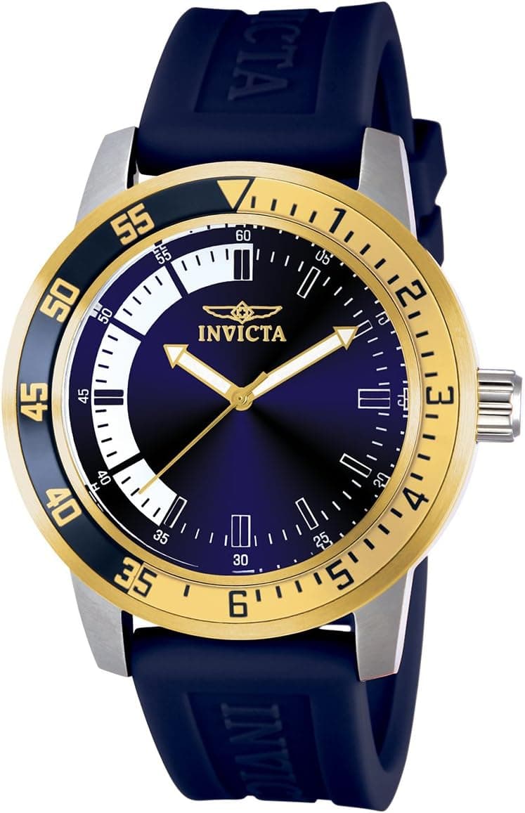 Invicta Specialty 12847, 45mm, Blue and Gold Dial, Blue Polyurethane Band