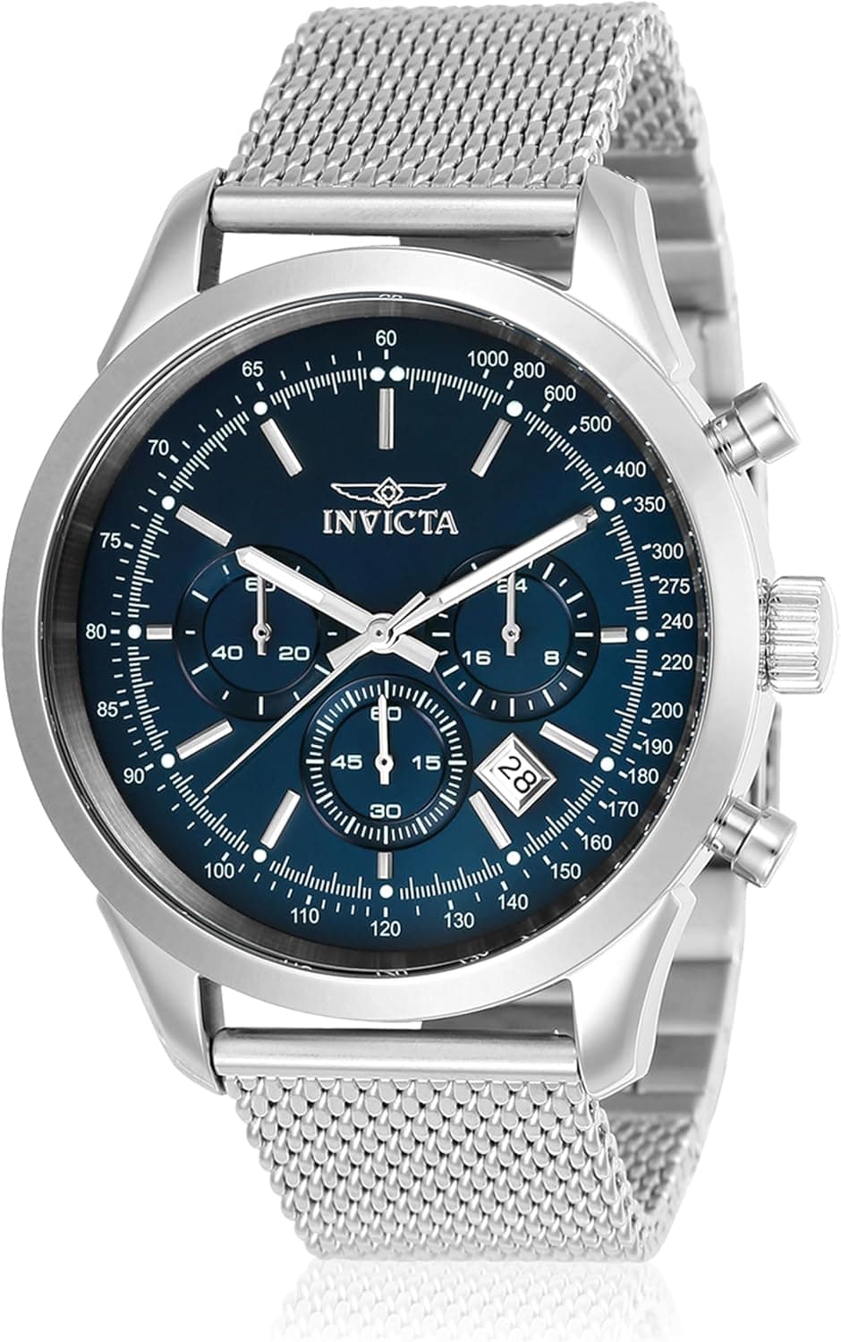Invicta Speedway 24209, 45 mm, blaues Zifferblatt, silbernes Edelstahlarmband