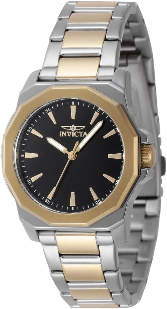 Invicta 47338 34mm, Black Dial Steel, Gold Stainless steel