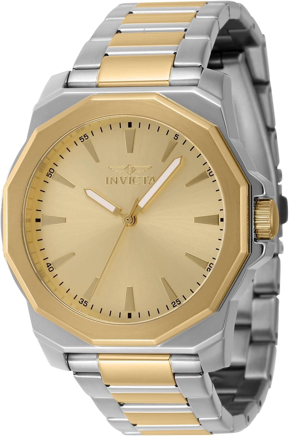 Invicta Speedway 46835, 42 mm, goldenes Zifferblatt, zweifarbiges Edelstahlarmband
