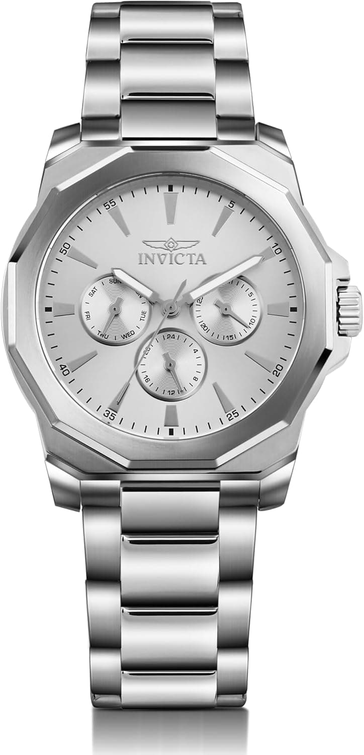 Invicta Speedway 46843, 42 mm, silbernes Zifferblatt, silbernes Edelstahlarmband