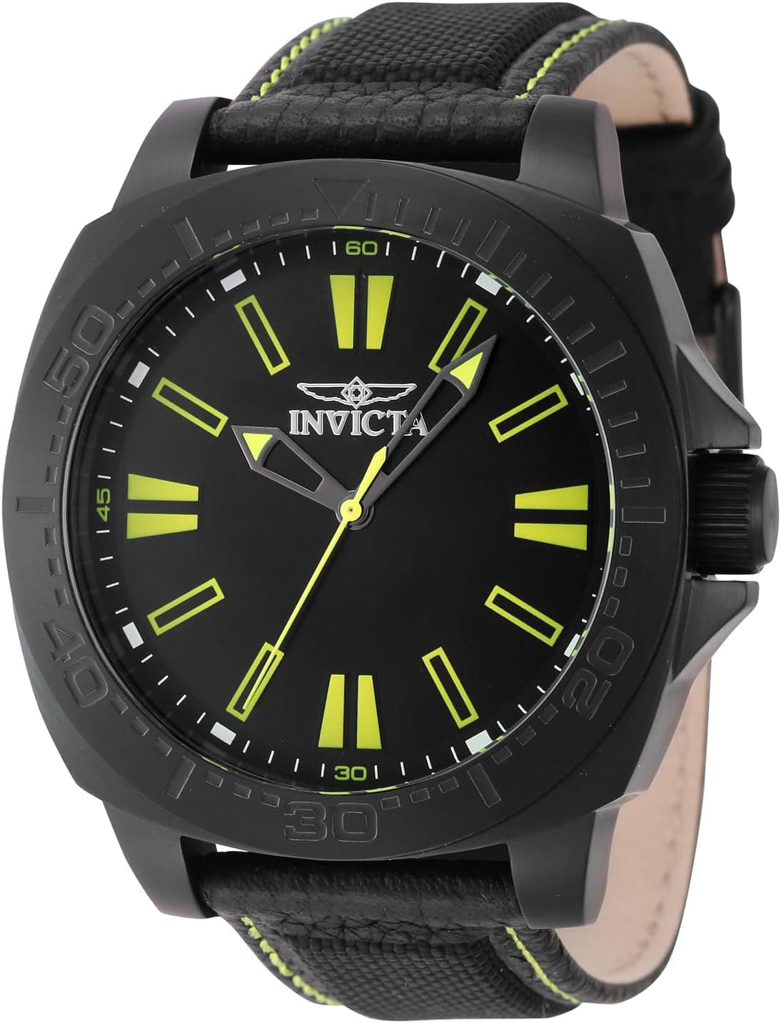Invicta Speedway 46308, 46 mm, schwarzes Zifferblatt, schwarzes Edelstahlarmband