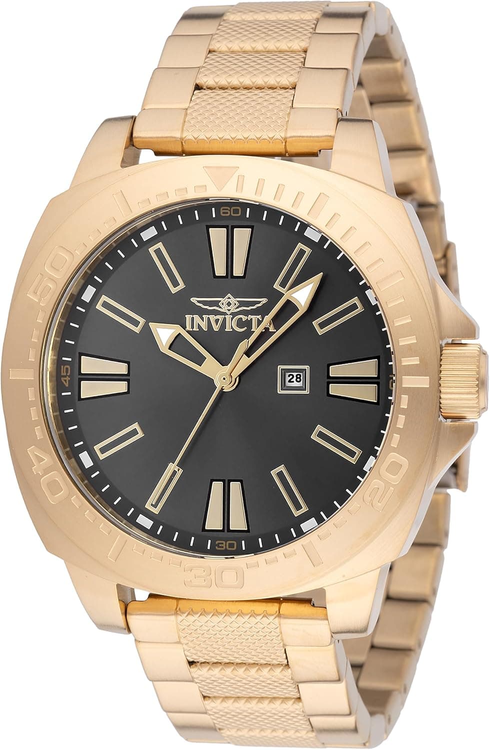 Invicta 48934 46mm, Black Dial Gold Stainless steel