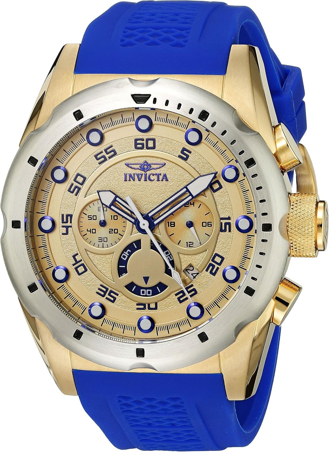 Invicta 20307 50mm, Gold Dial Blue Polyurethane
