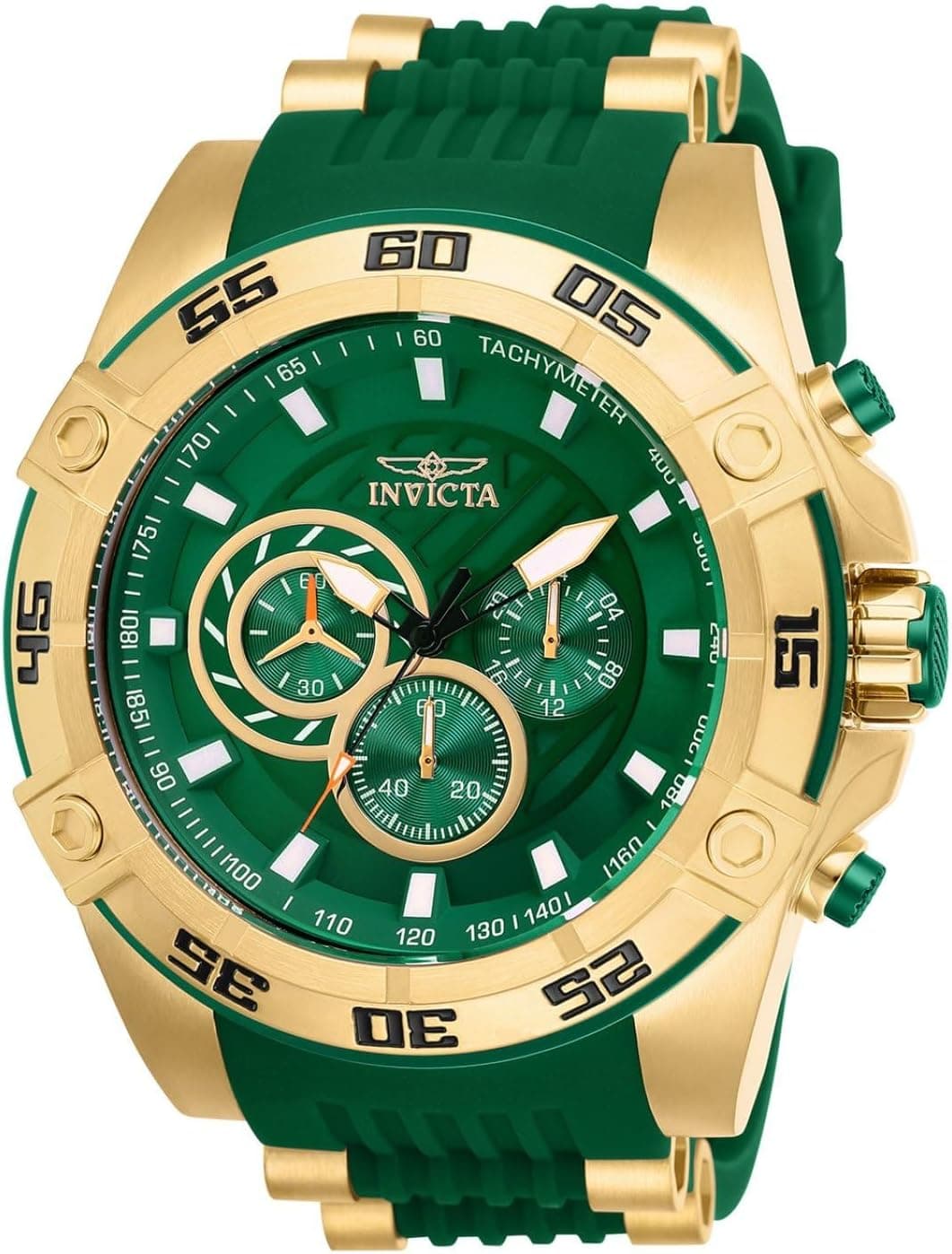 Invicta Speedway 25509, 52 mm, grünes Zifferblatt, grünes Silikonarmband
