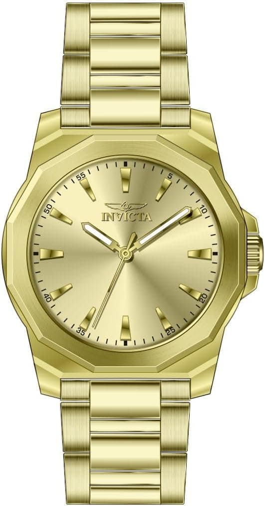 Invicta Speedway 46840, 42mm, Gold Dial, Gold Stainless Steel Bracelet