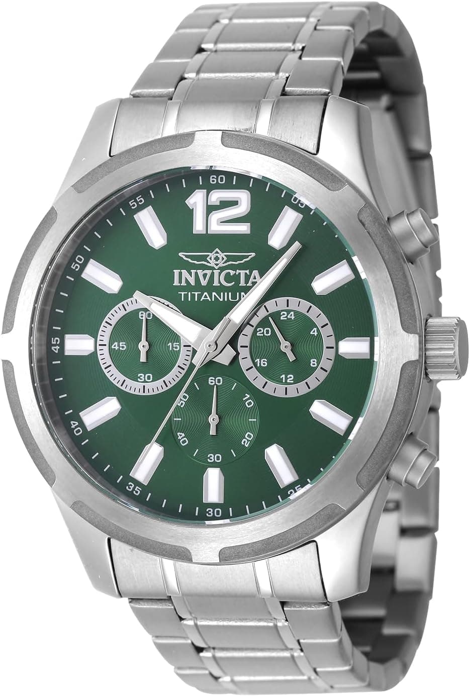 Invicta TI-22 47512, 44 mm, grünes Zifferblatt, silbernes Titanarmband