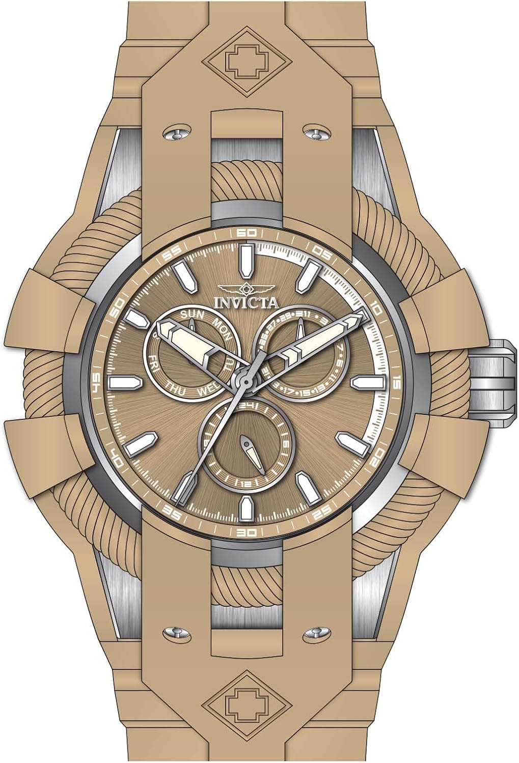 Invicta Bolt VH68 50mm, Beige Dial Beige Stainless steel
