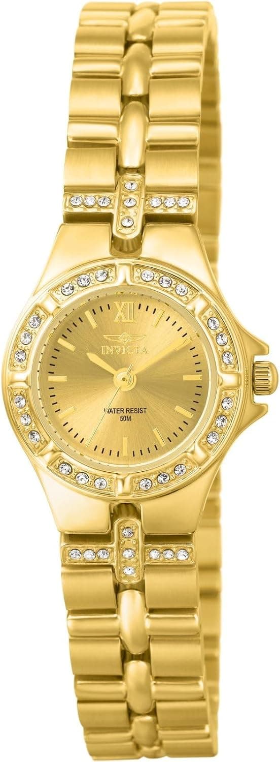 Invicta 0134 22mm, Gold Dial Gold Gold-plated-stainless-steel