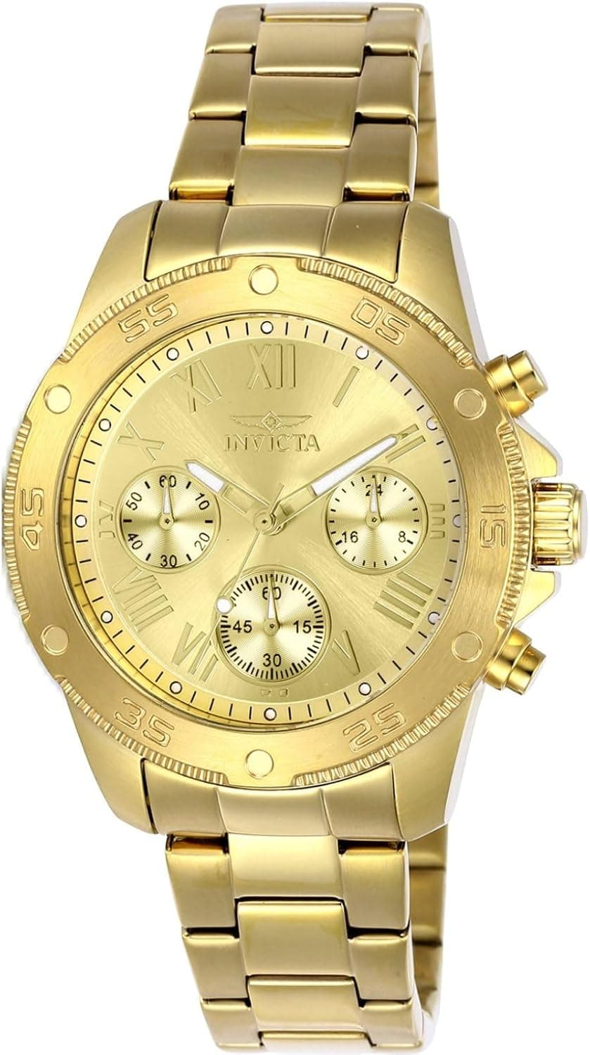 Invicta 21731 38mm, Gold Dial Gold Stainless steel