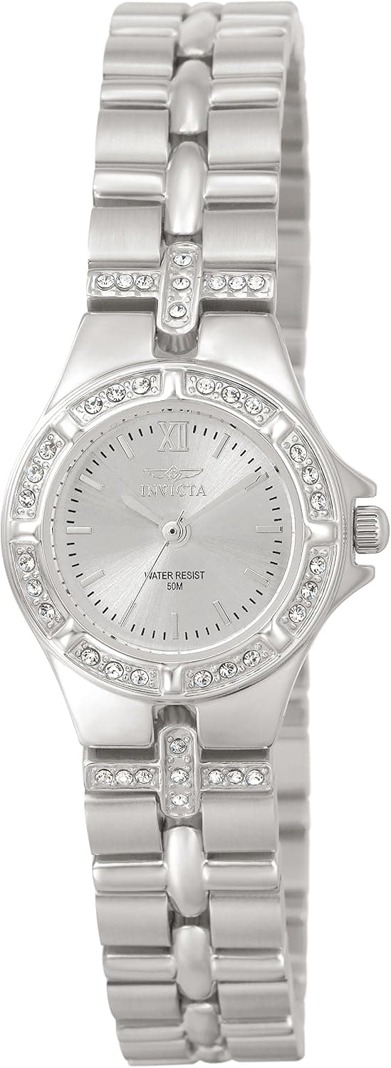 Invicta Wildflower 0132, 22 mm, silbernes Zifferblatt, silbernes Edelstahlarmband