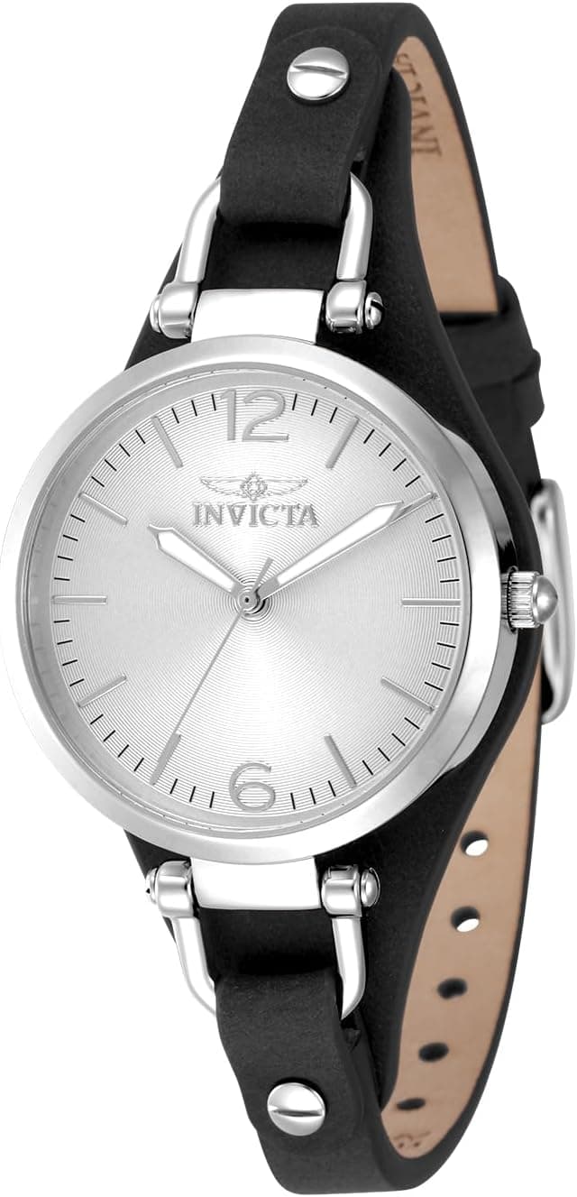 Invicta Wildflower 32mm, Silver Dial Silver-tone Leather