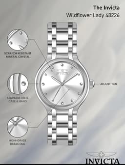Invicta Wildflower Stainless Steel PC21J 32mm 48226 Damenuhr, Detailansicht 4
