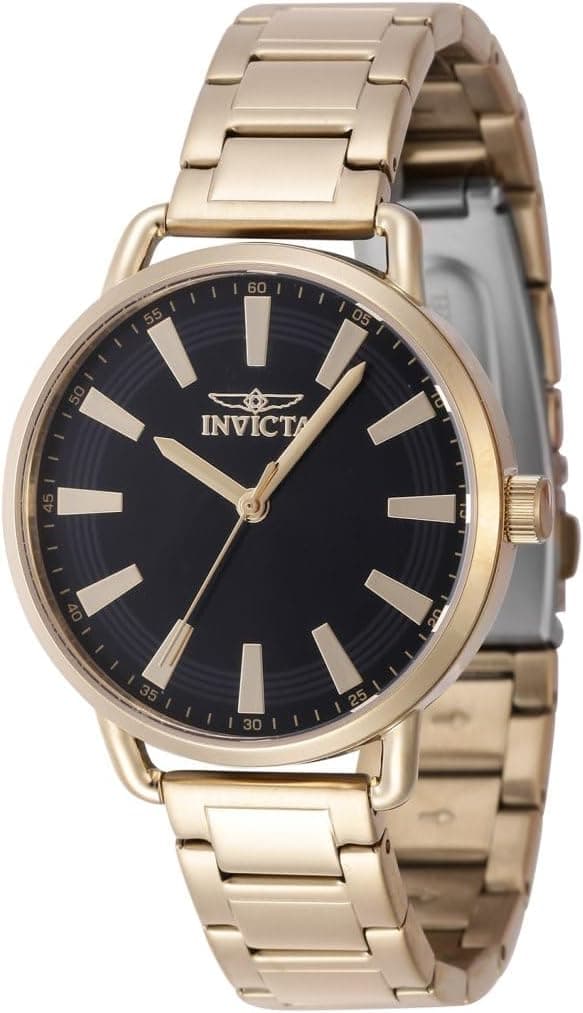 Invicta 47322 38mm, Black Dial Gold Stainless steel